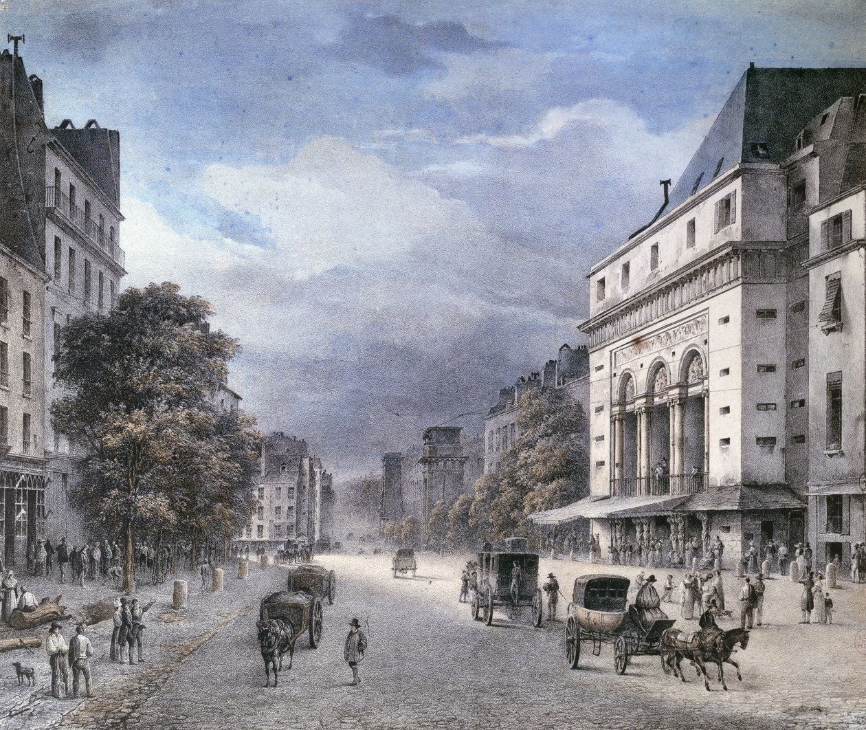 Teatr Porte Saint-Martin, Paryż, ok. 1840 autorstwa French School