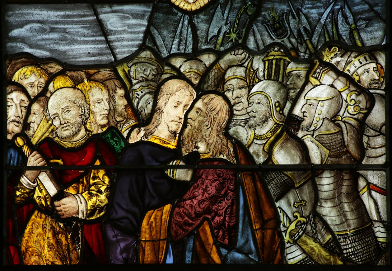 Langas, vaizduojantis Kristaus išdavystę Getsemanėje, 1500–10 poli autorstwa French School