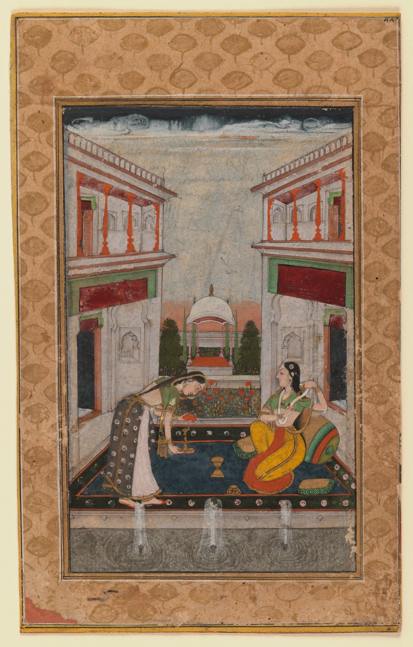 Syam Kalyan Ragini, ok. 1740-1750 (nieprzezroczysta toaleta na papierze) autorstwa Indian School