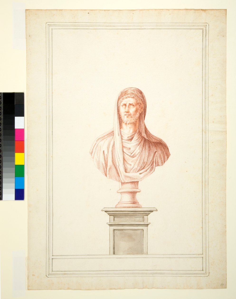 Popiersie, 1700-1750 (czerwona kreda) autorstwa Italian School