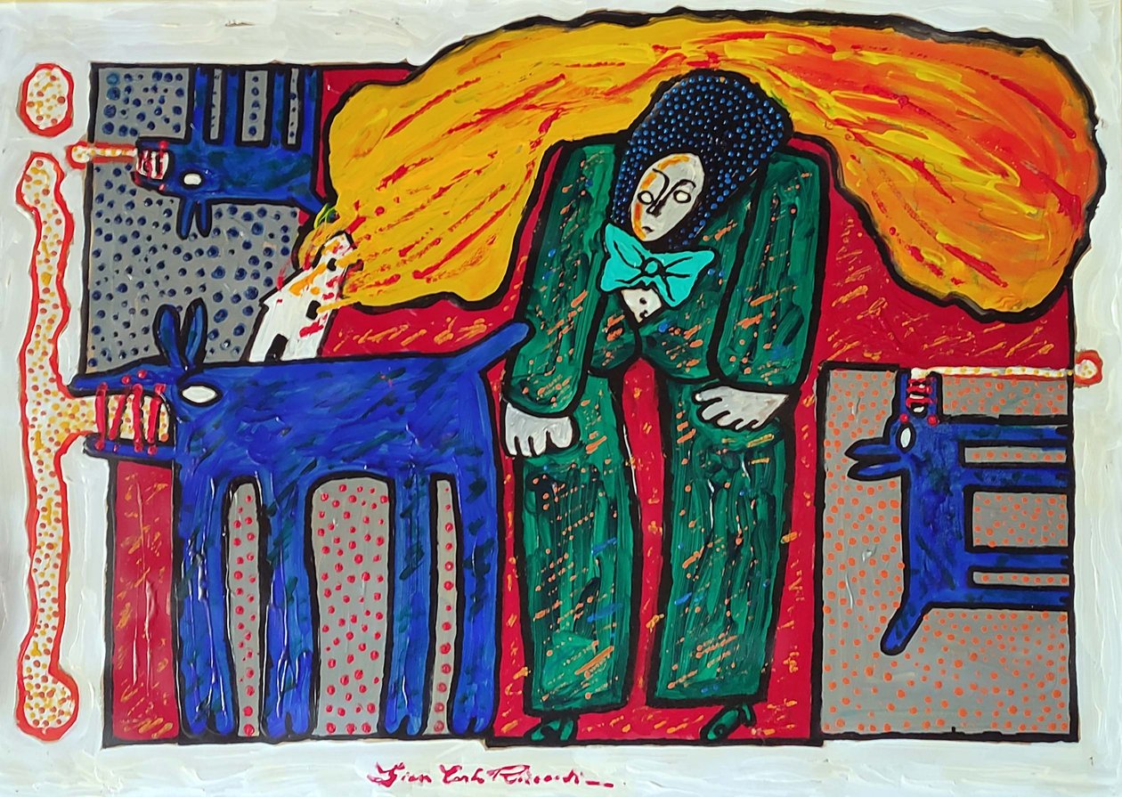 G. C. Riccardi, Bez tytułu, 2007, akryl na papierze, 87x62, Włochy. autorstwa Gian Carlo Riccardi