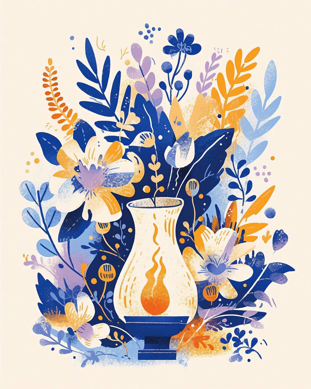 Śliczna dekoracja domu Retro Floral Ghost z estetycznymi grafikami ściennymi Boho autorstwa F. Abderrahim