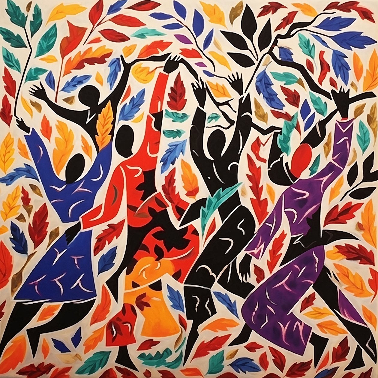 Taniec jesiennych liści w stylu Matisse