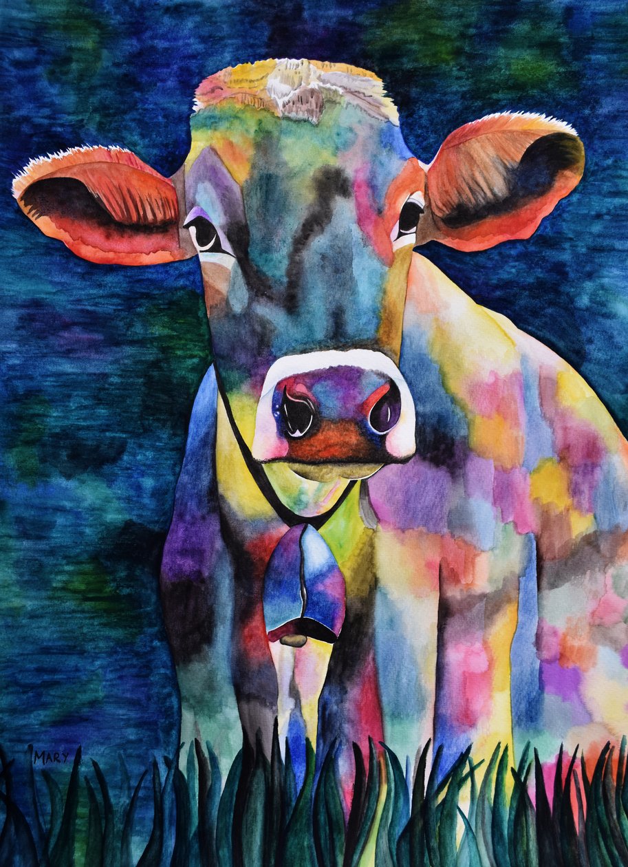 Aquarell-Kuh autorstwa Marys Watercolors