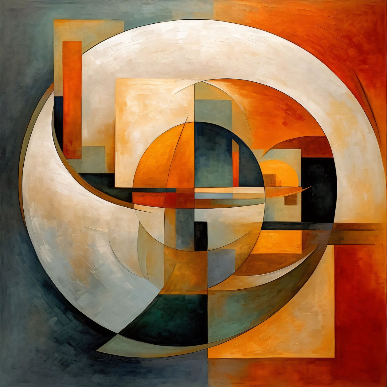 Czerwony Żółty Niebieski Koło, Canvas Wall Art Nowoczesny abstrakcyjny wystrój domu autorstwa F. Abderrahim