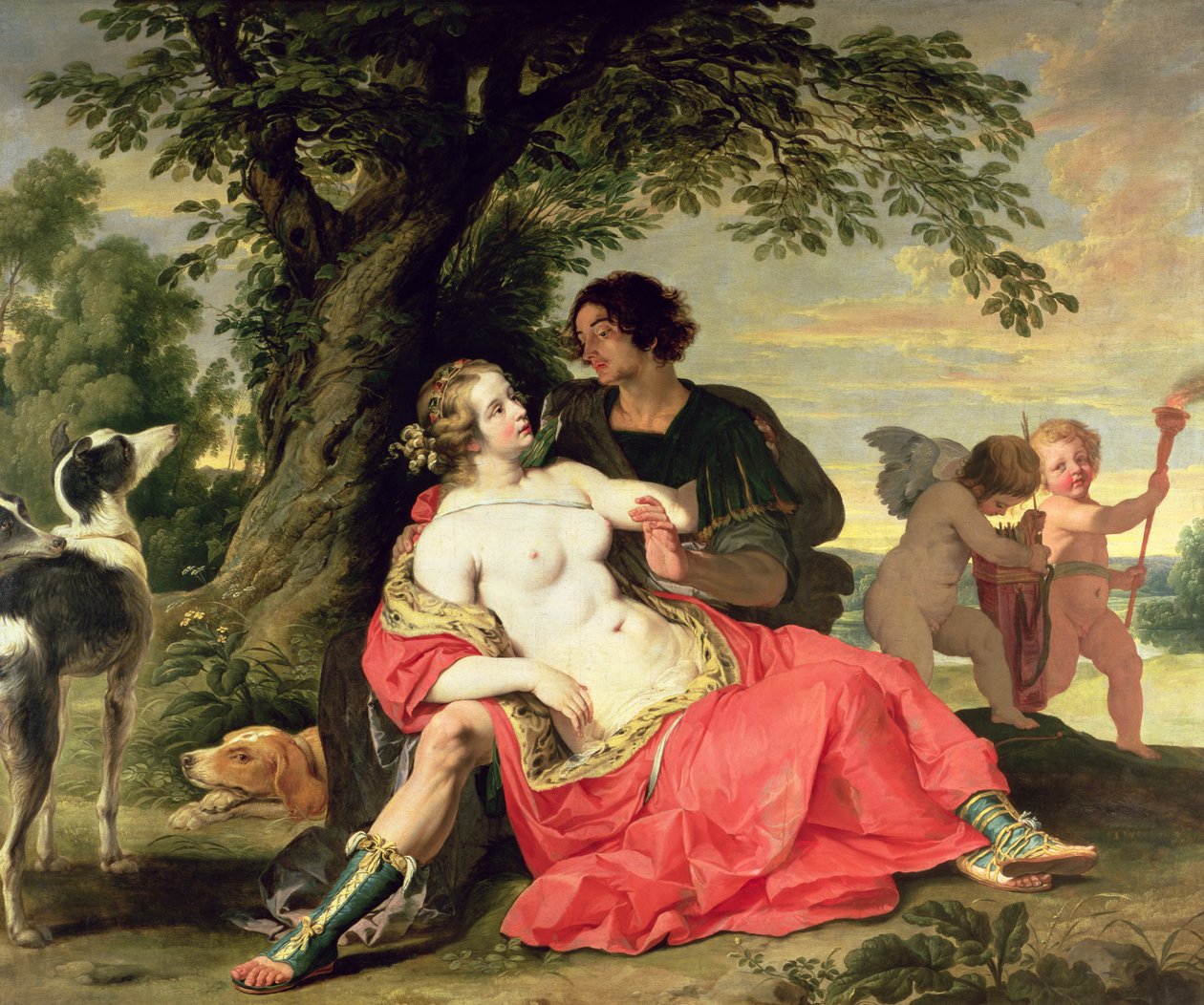 Wenus i Adonis, ok. 1620 autorstwa A. and Wildens, J. Janssens