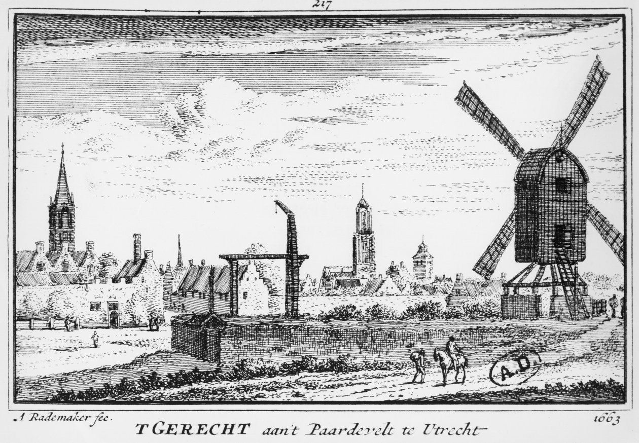 Widok na Utrecht (zdjęcie bw) autorstwa A. Rademaker