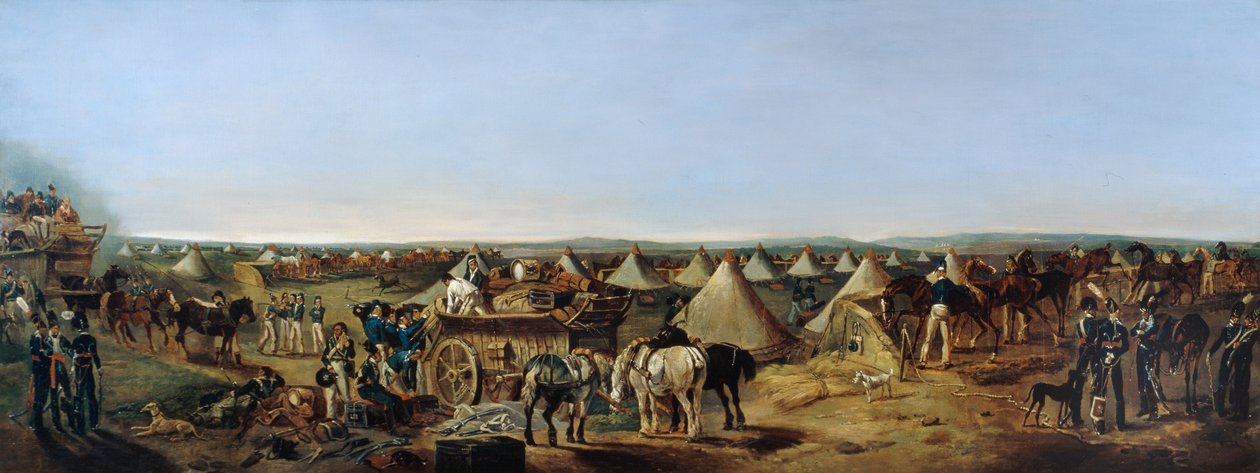 10. pułk dragonów przybywa do obozu, Brighton, ok. 1803 r. autorstwa A.E. Eglington