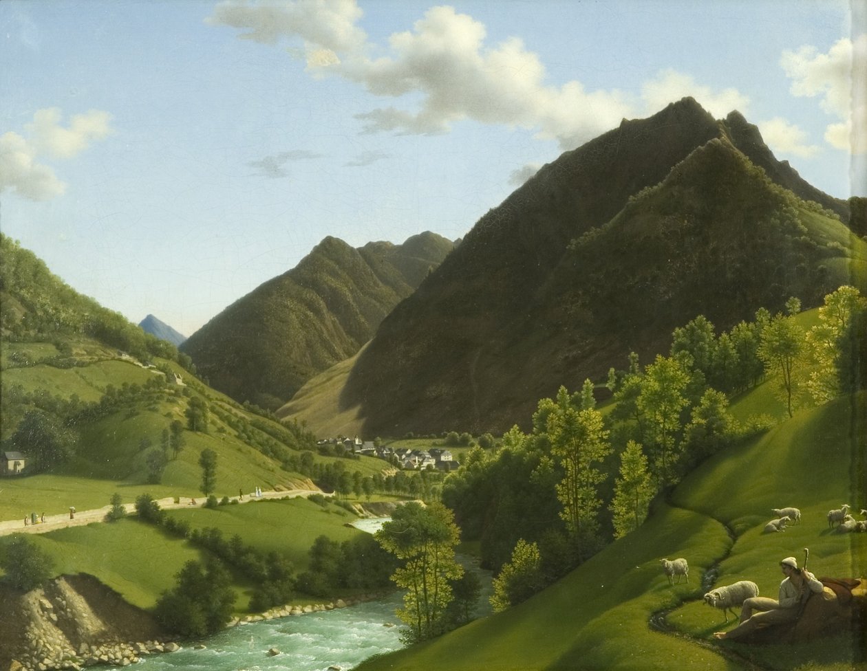 Dolina w Pirenejach autorstwa A.L.R.M. Duperraux