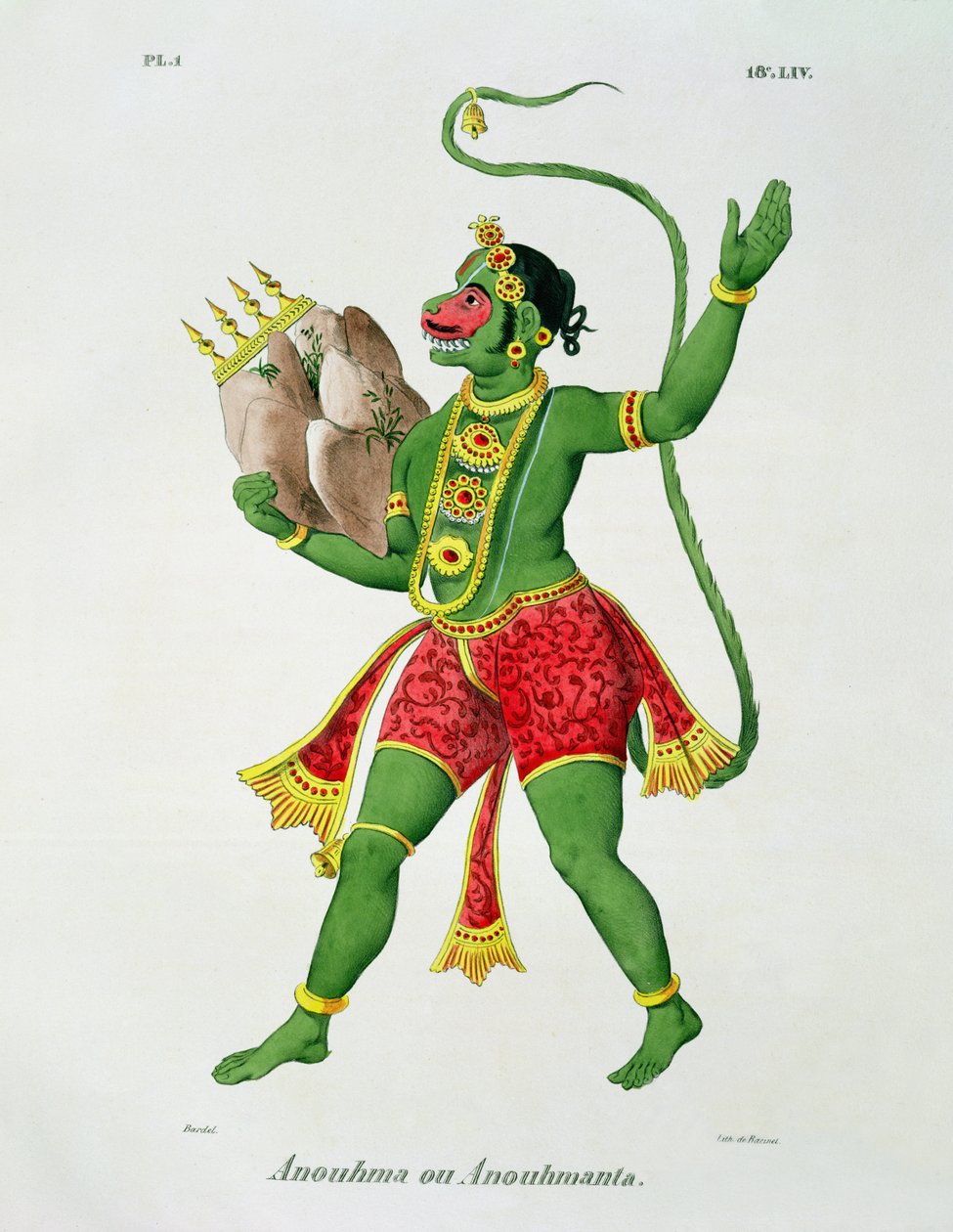 Hanuman, grawerowane przez de Racinet autorstwa A. Geringer