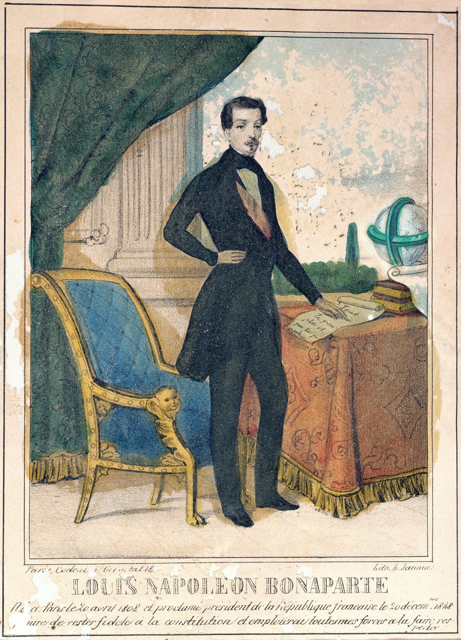 Ludwik Napoleon Bonaparte (1808-73) późniejszy Napoleon III, ok.1849 autorstwa A. Jannin