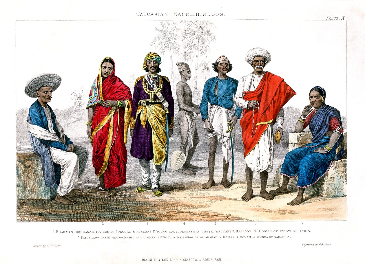 Rasa Kaukaska, Hindusi, 1800-1900. autorstwa A. Portier