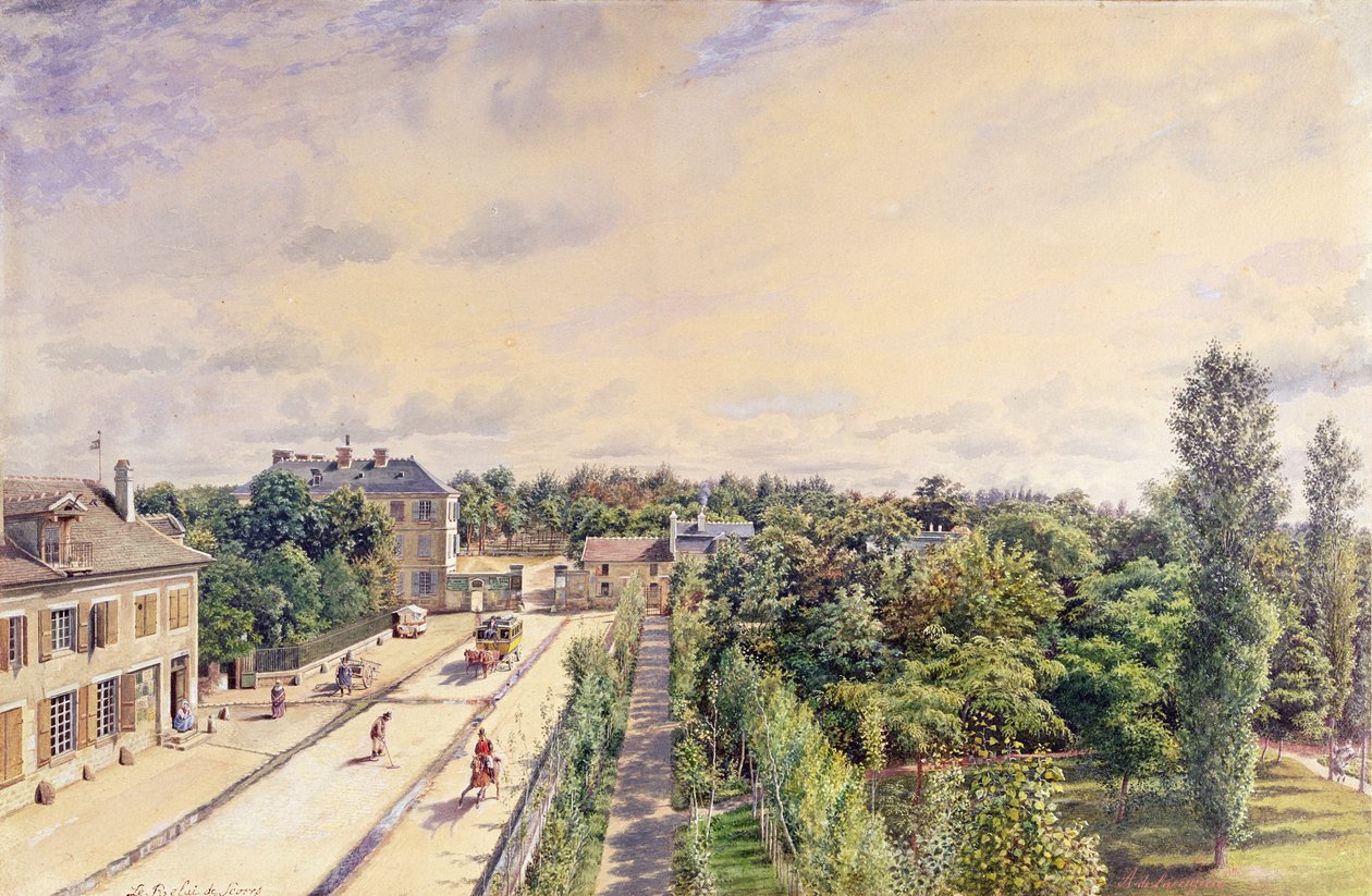 Pensjonat w Sevres, ok.1840 autorstwa A. de Lareuziere