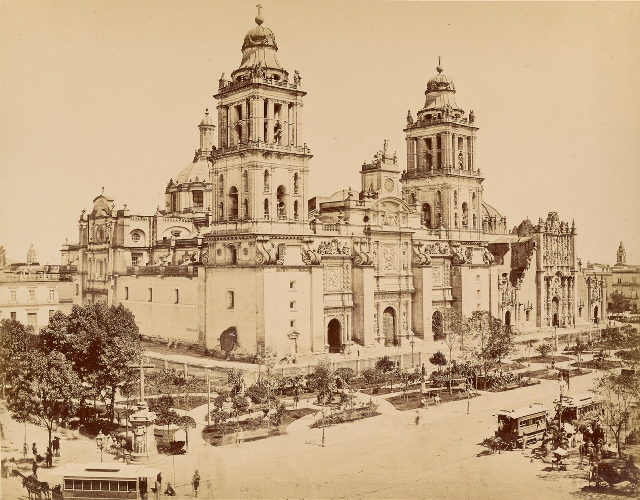 Vistas Mexicanas. Meksyk. Katedra. autorstwa Abel Briquet