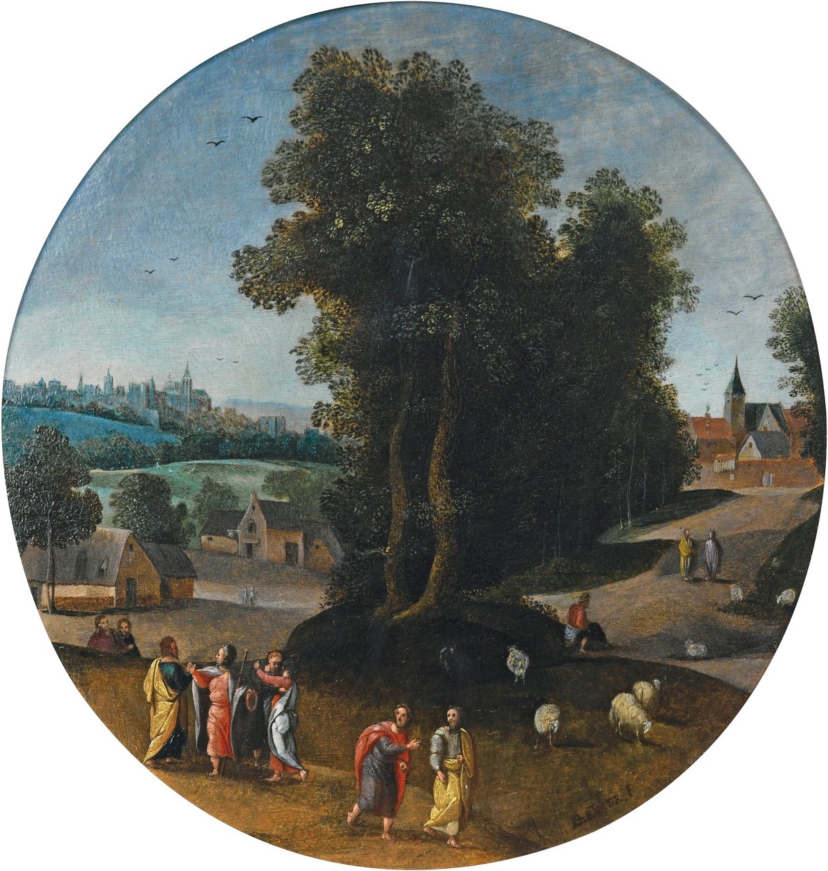 Chrystus na drodze do Emaus autorstwa Abel Grimmer