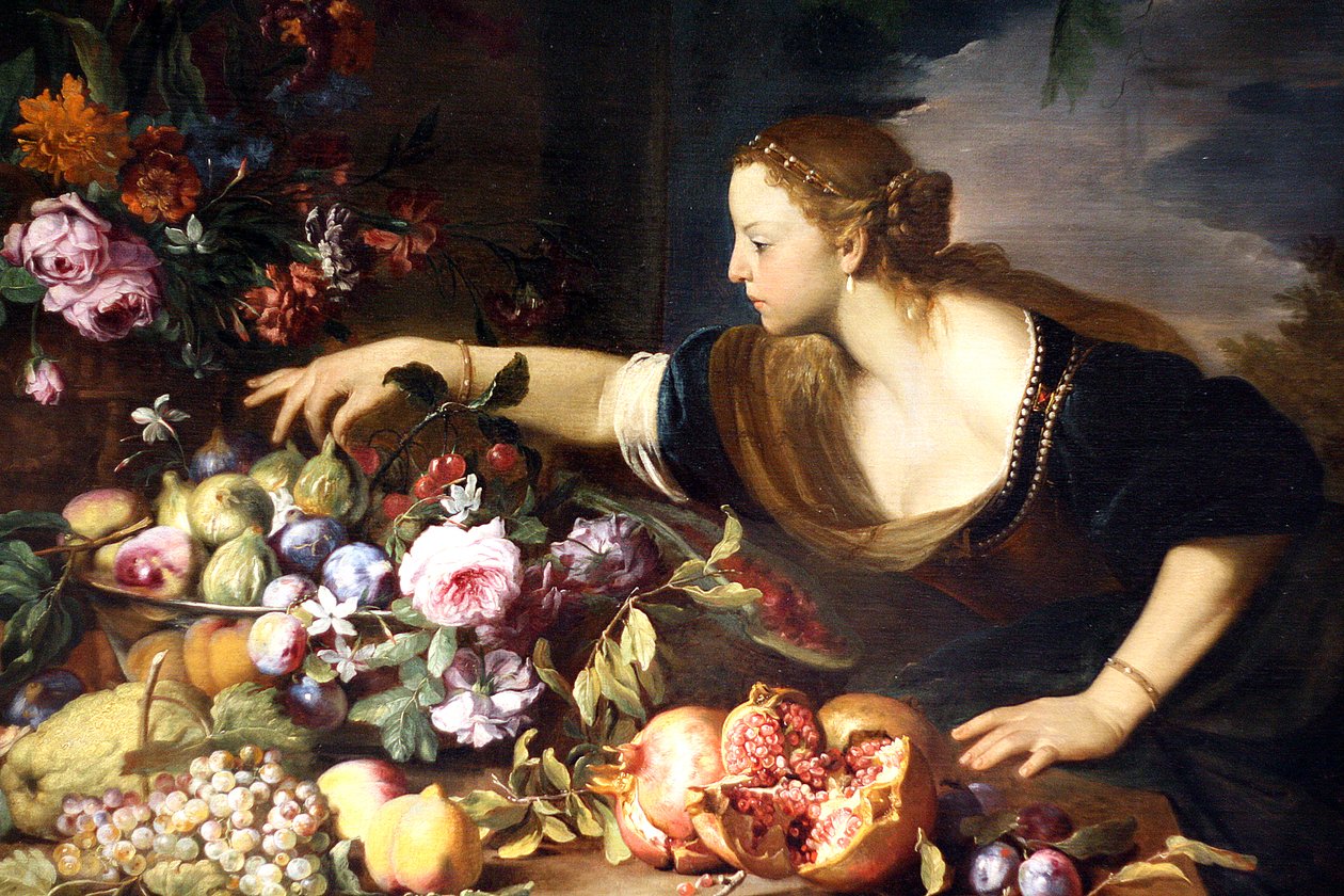 Kobieta przy owocach autorstwa Abraham Brueghel