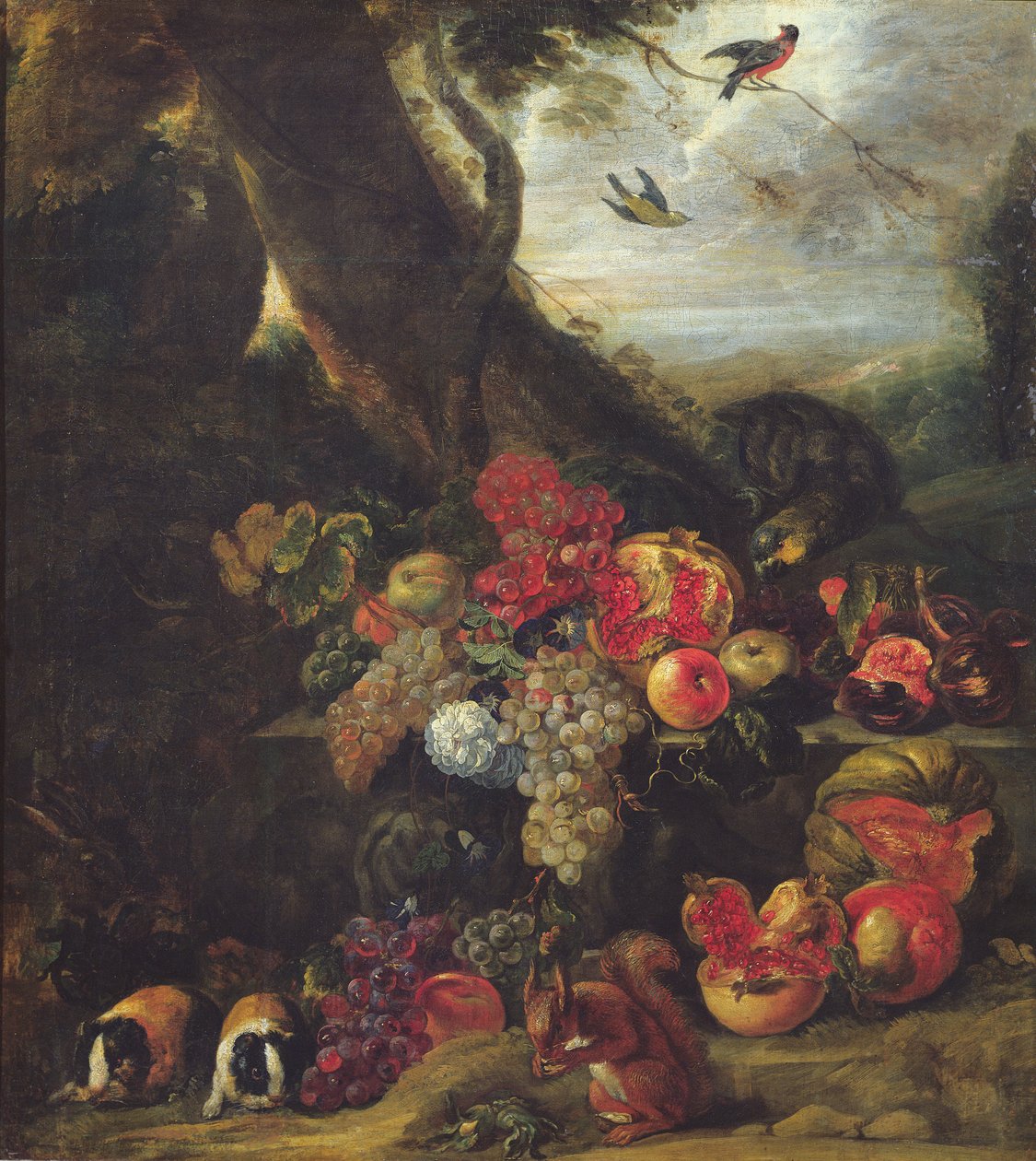 Owoce i zwierzęta autorstwa Abraham Brueghel