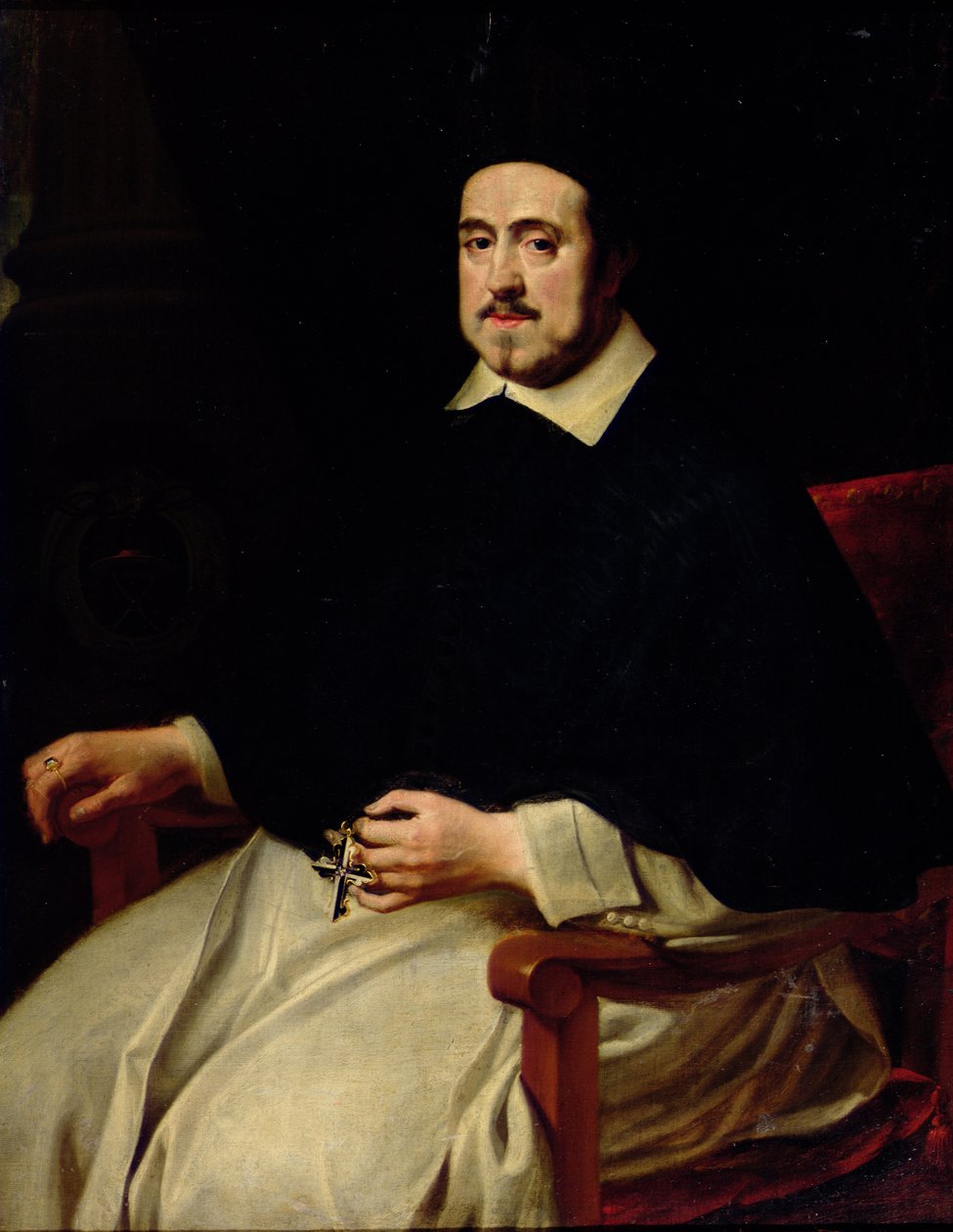 Portret Ambrosiusa Cappelusa, biskupa Antwerpii autorstwa Abraham van Diepenbeeck