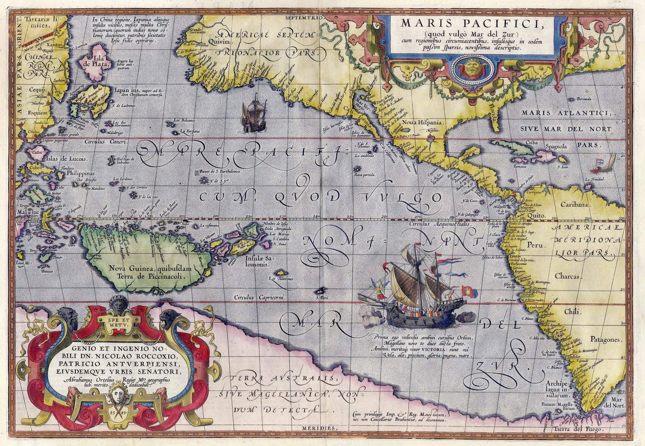 Morze Spokojne autorstwa Abraham Ortelius
