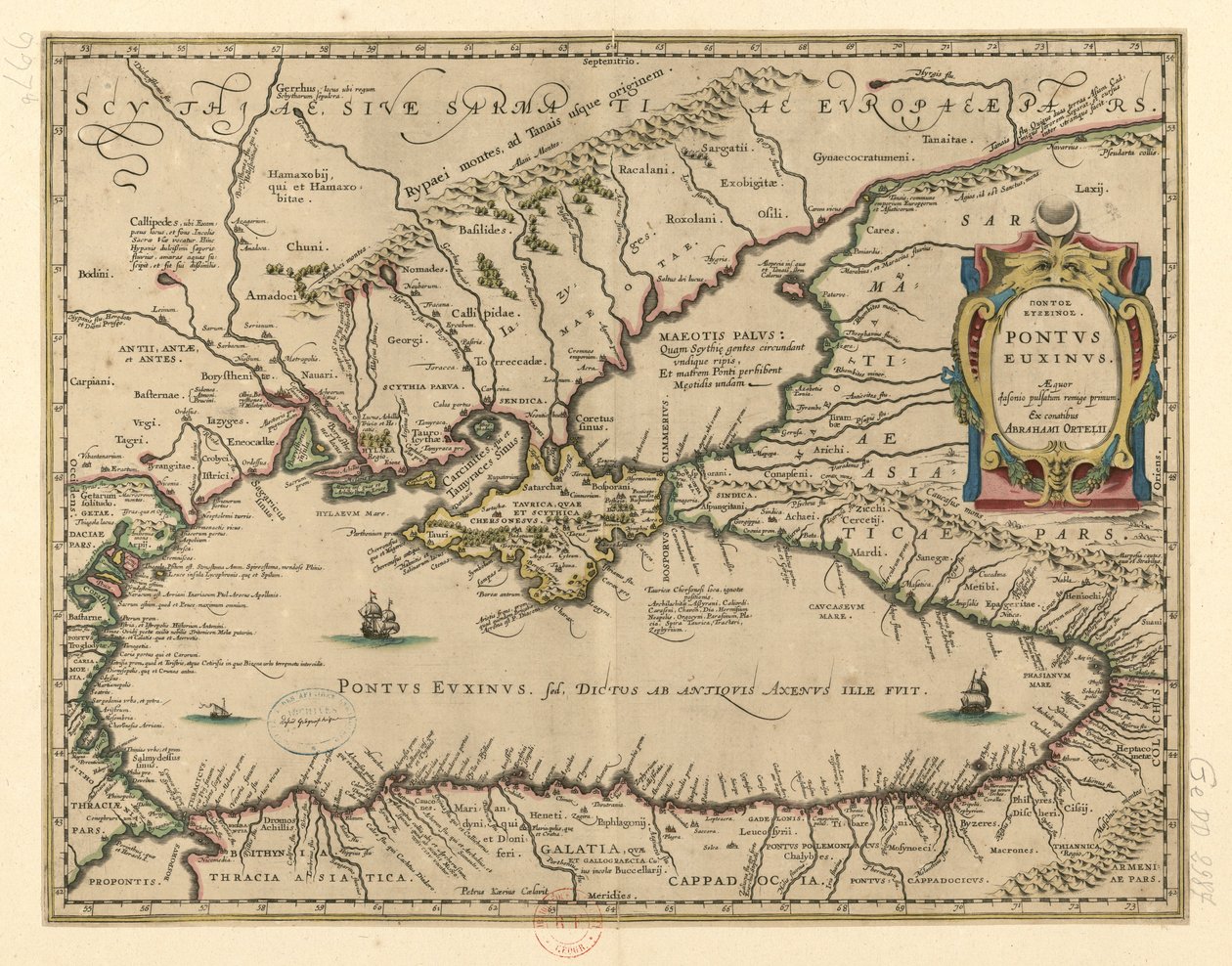 Morze Czarne autorstwa Abraham Ortelius