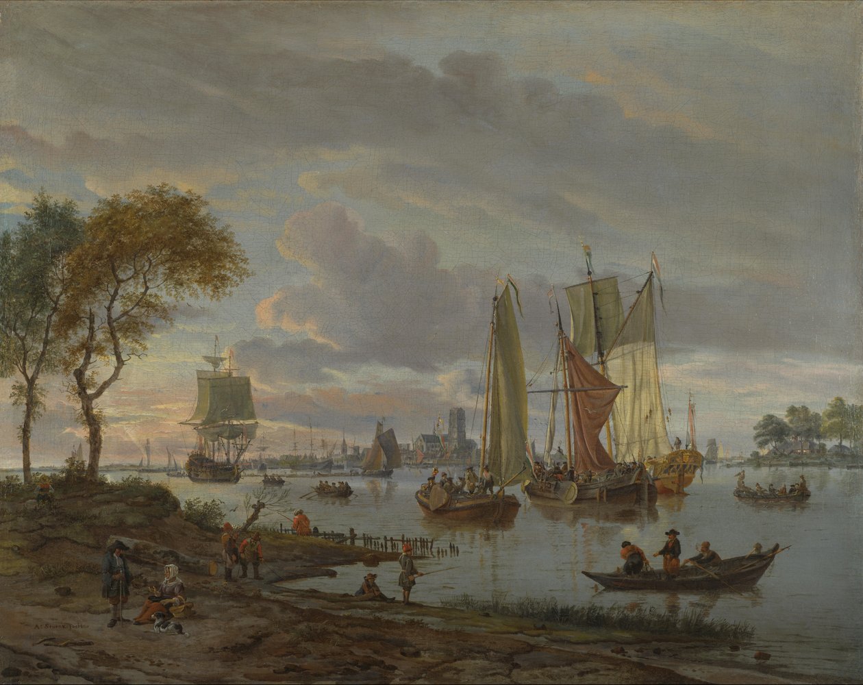 Widok na rzekę autorstwa Abraham Storck