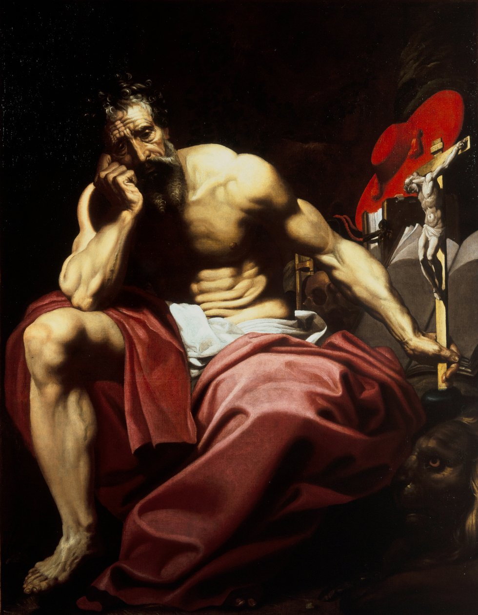 Św. Hieronim, ok. 1610 r. (olej na płótnie) autorstwa Abraham (attr.to) Janssens