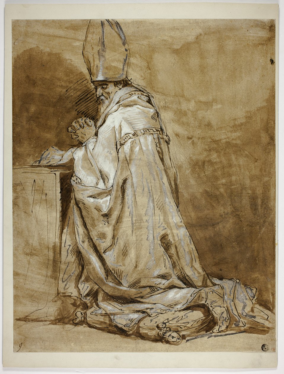 Biskup klęczący w modlitwie autorstwa Abraham Bloemaert