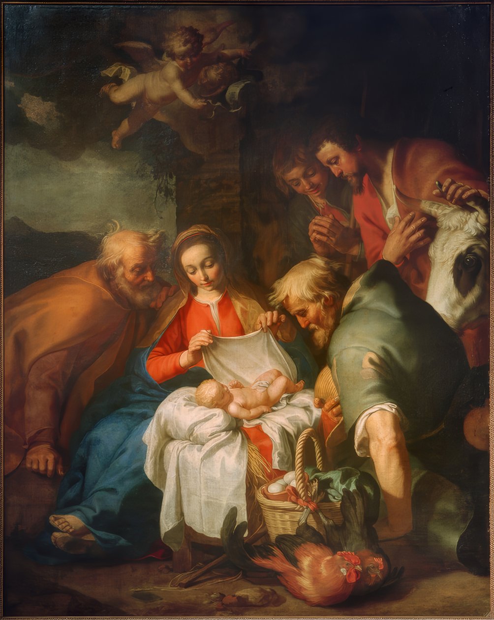 Adoracja pasterzy autorstwa Abraham Bloemaert