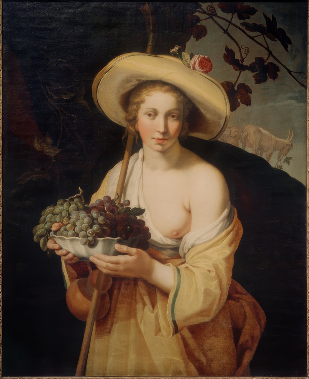 Pasterka z winogronami autorstwa Abraham Bloemaert