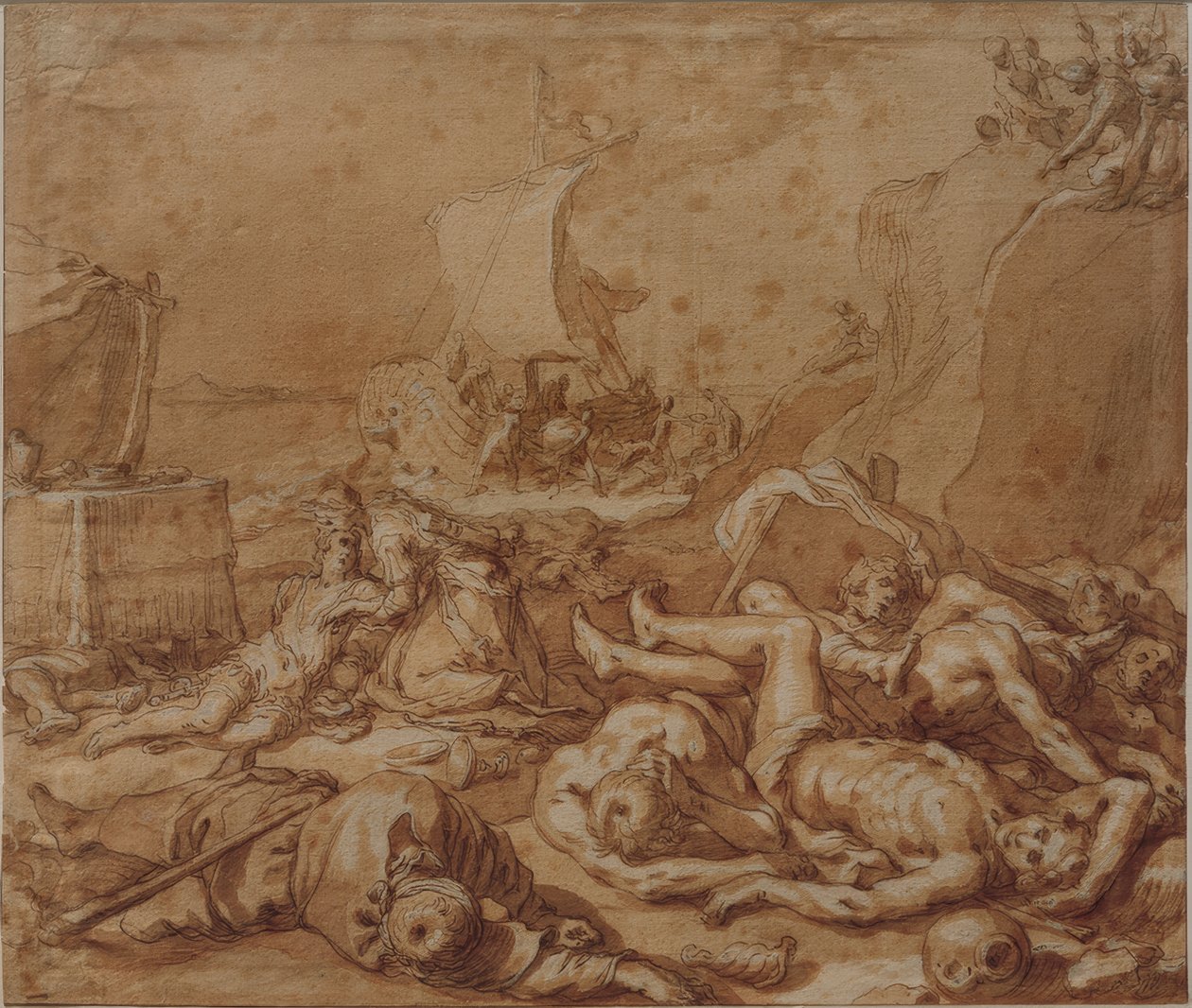 Theagenes i Chariclea po wraku statku autorstwa Abraham Bloemaert