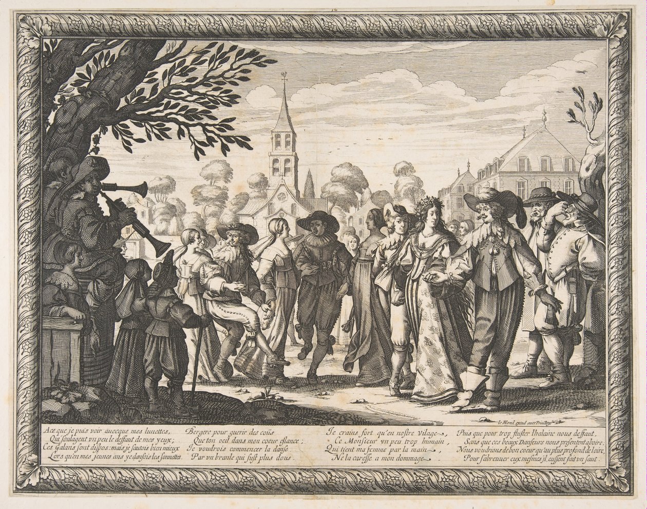 Taniec na Placu Wsi, ok. godz. 1633. autorstwa Abraham Bosse