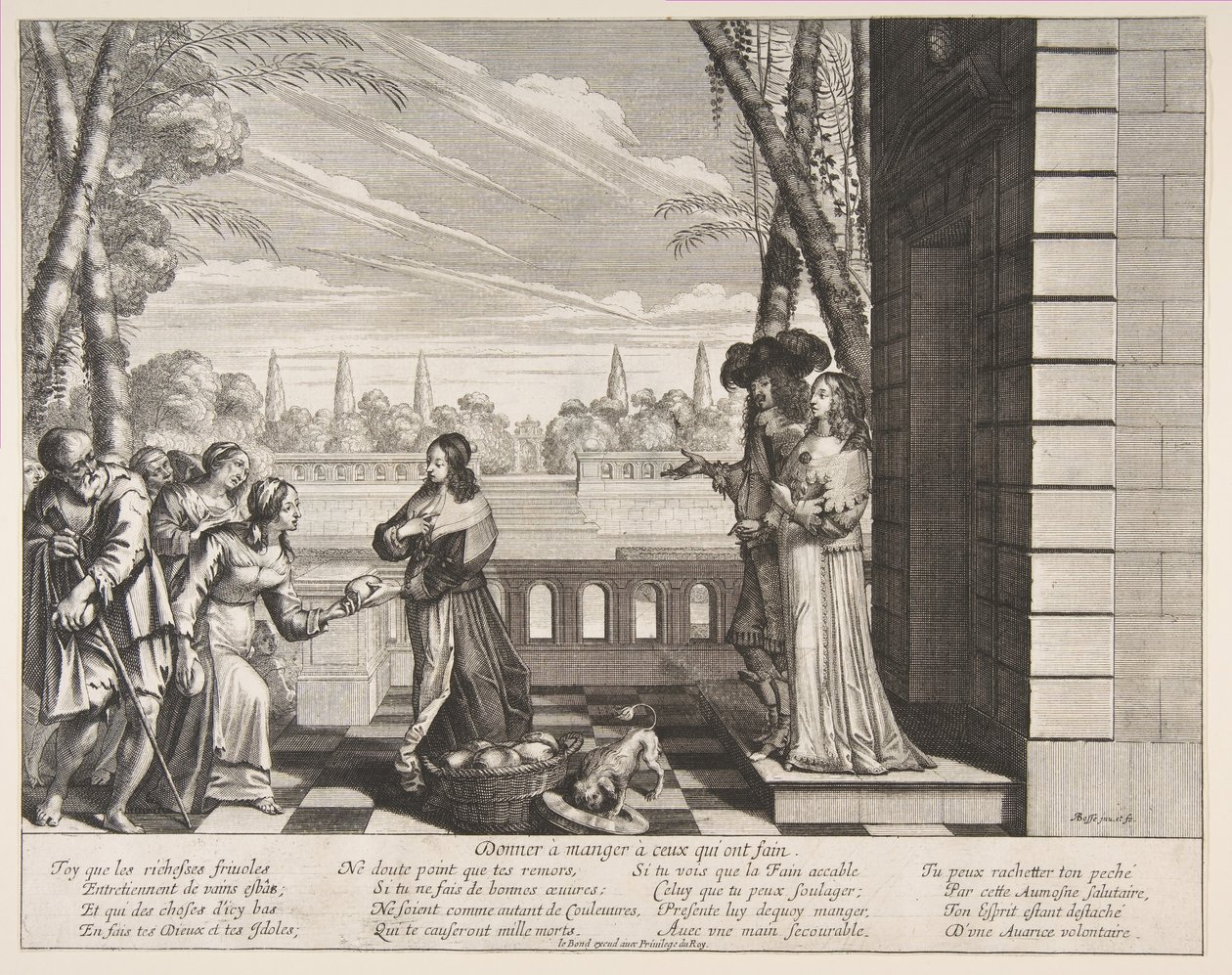 Nakarmienie głodnych, 1635. autorstwa Abraham Bosse