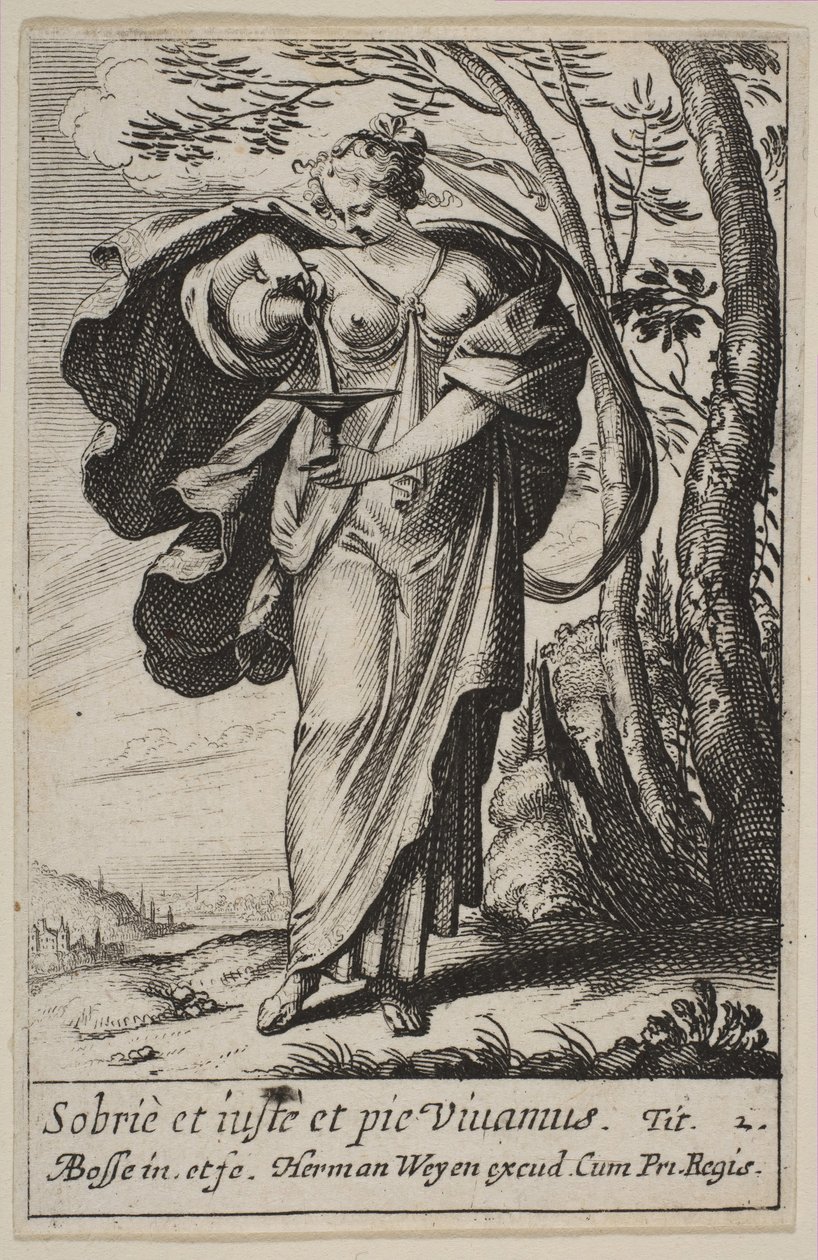 Wstrzemięźliwość, 1636. autorstwa Abraham Bosse