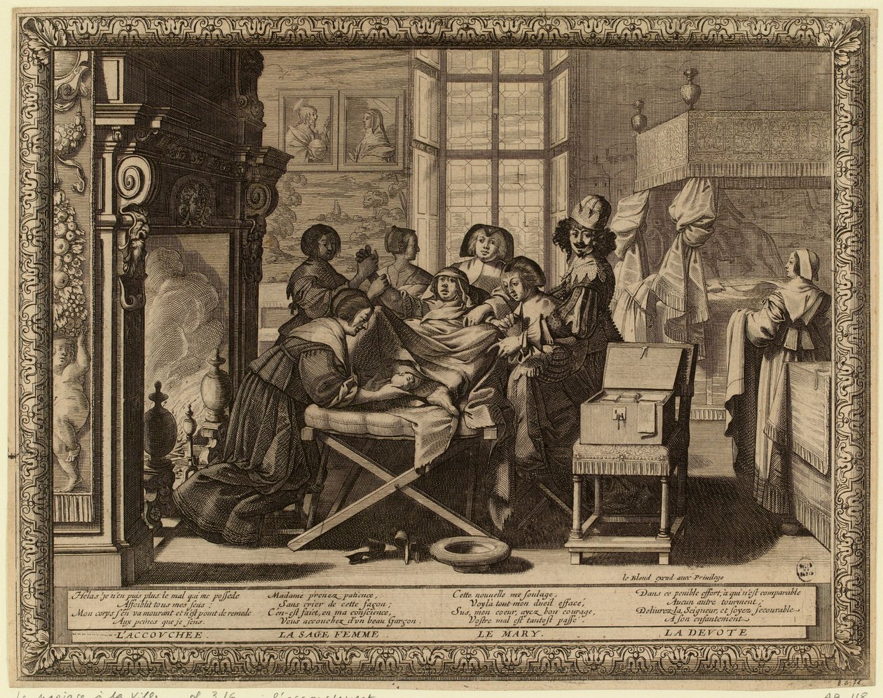 Małżeństwo w mieście: poród autorstwa Abraham Bosse