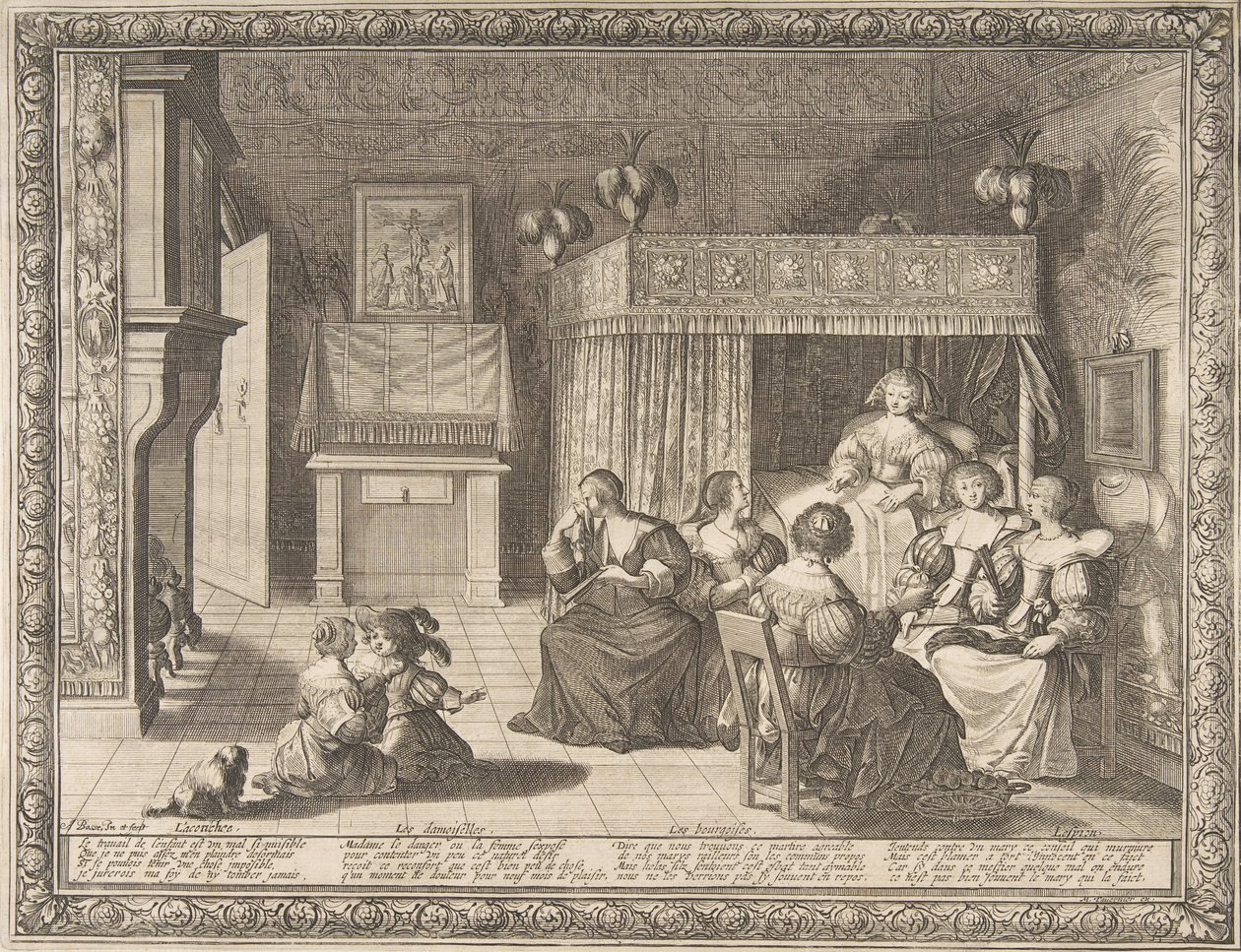 Wizyta u Nowej Matki, 1633. autorstwa Abraham Bosse