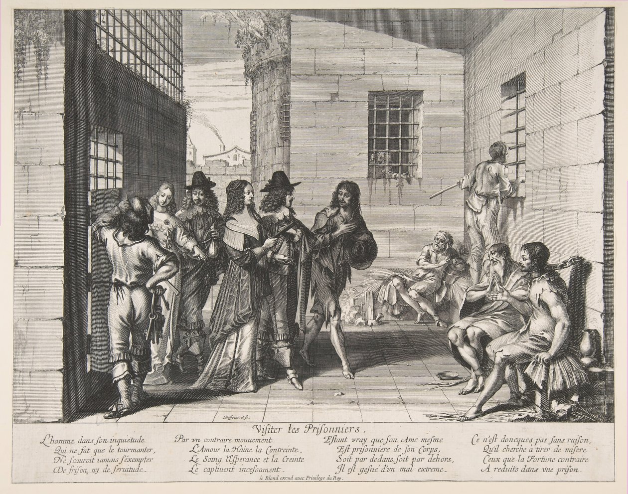 Więźniowie wizytujący, 1635. autorstwa Abraham Bosse
