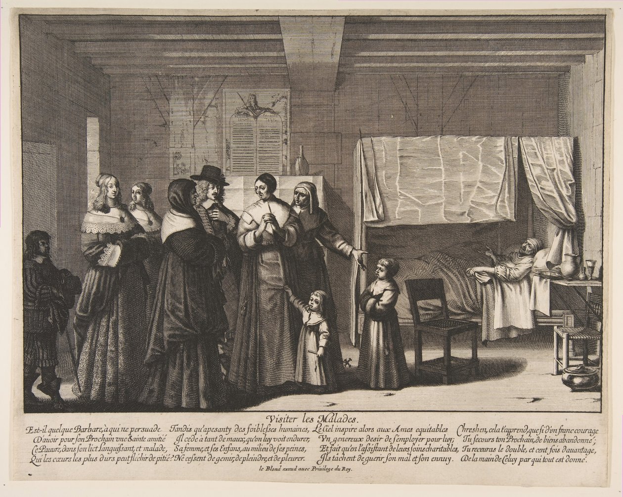 Odwiedzanie chorych. autorstwa Abraham Bosse