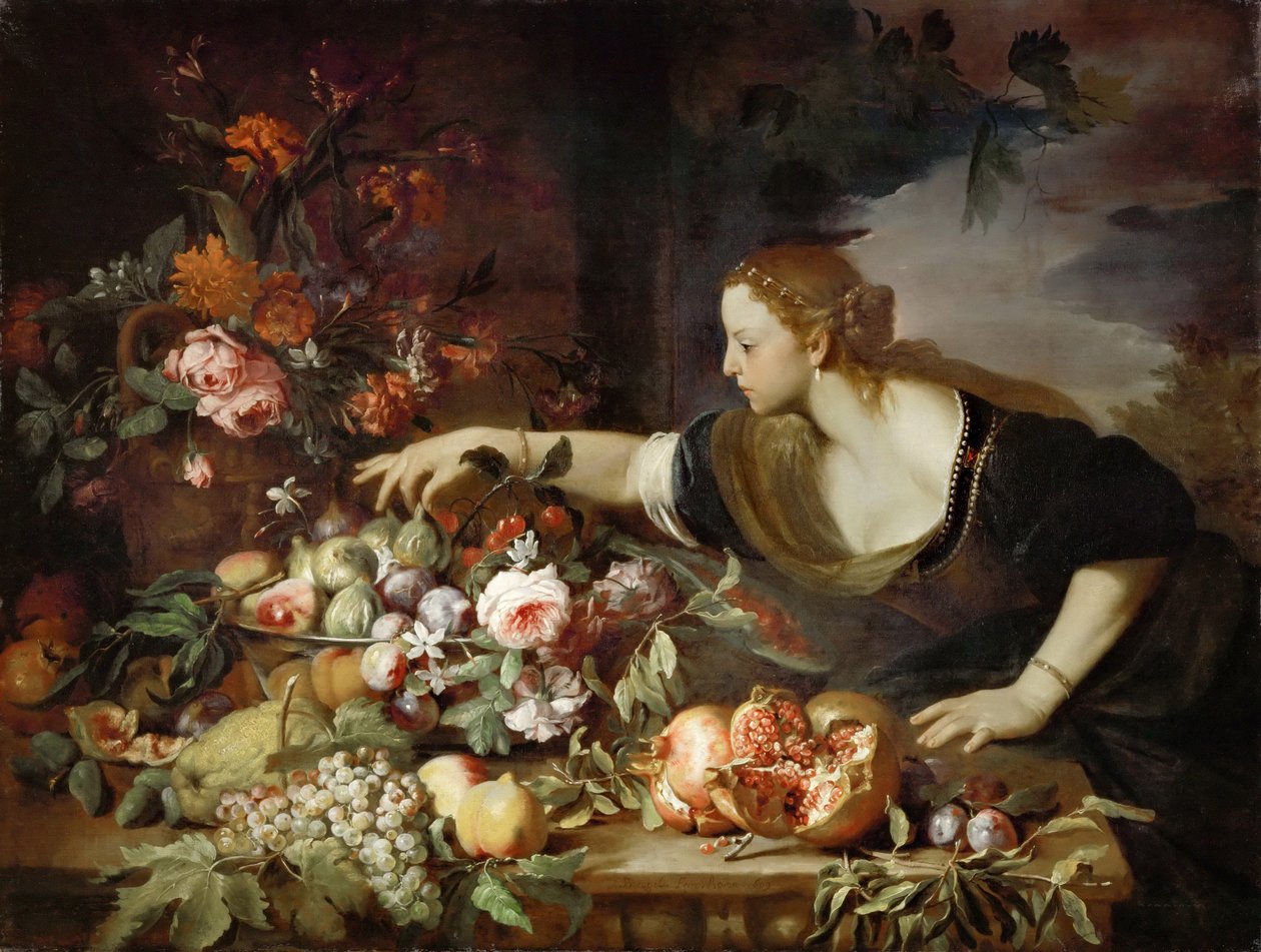 Kobieta przy owocach autorstwa Abraham Brueghel
