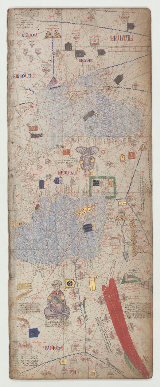 Atlas kataloński, arkusz 8 autorstwa Abraham Cresques