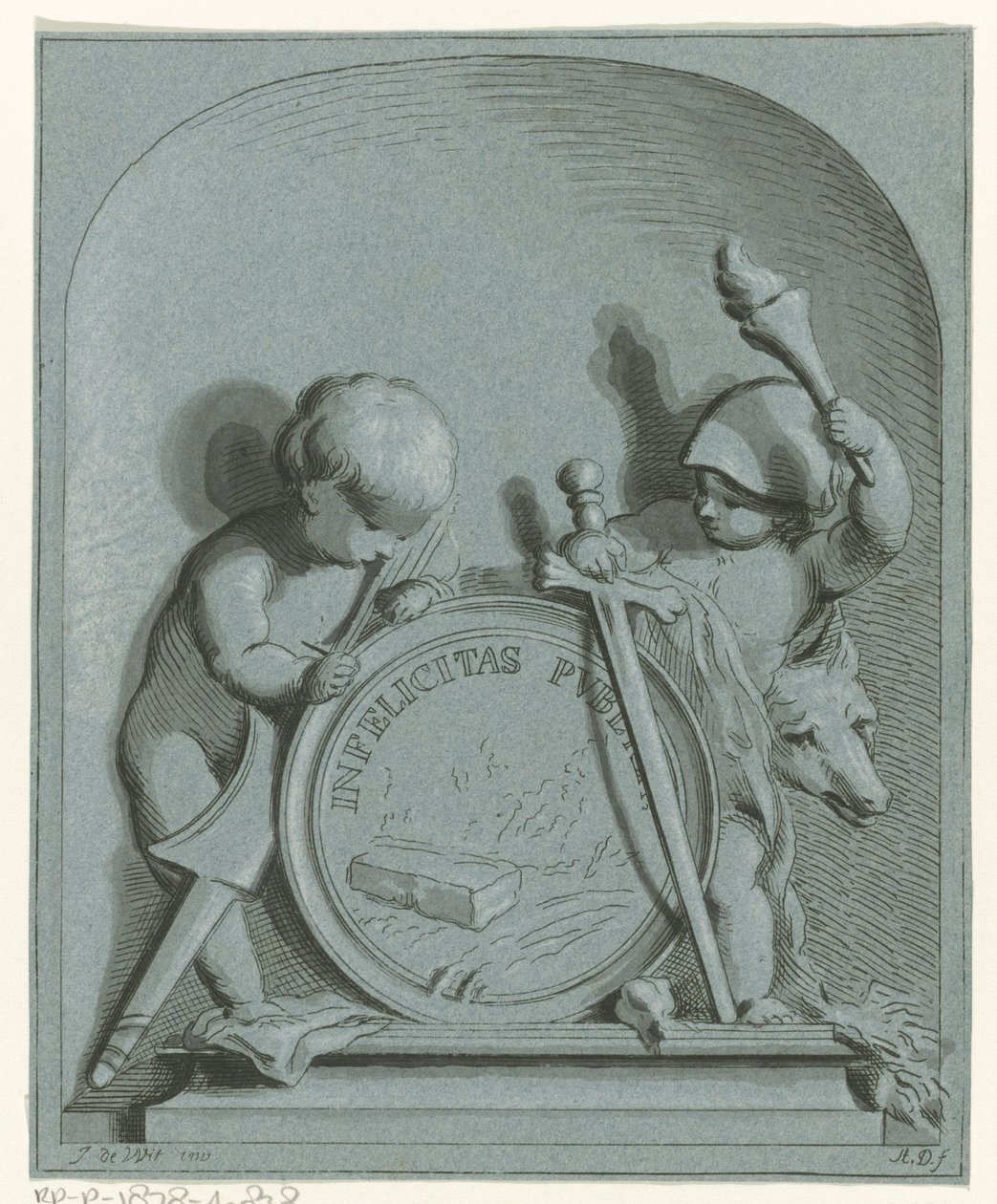 Alegoria z dwoma puttami autorstwa Abraham Delfos
