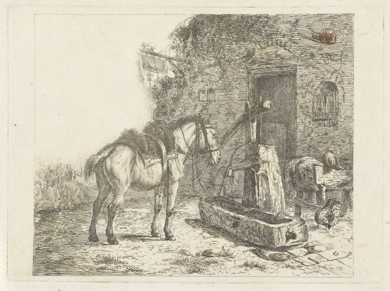 Koń przed karczmą autorstwa Abraham Hendrik Winter