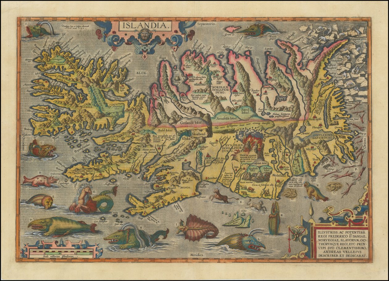 Mapa Islandii z 1591 r. autorstwa Abrahama Orteliusa autorstwa Abraham Ortelius