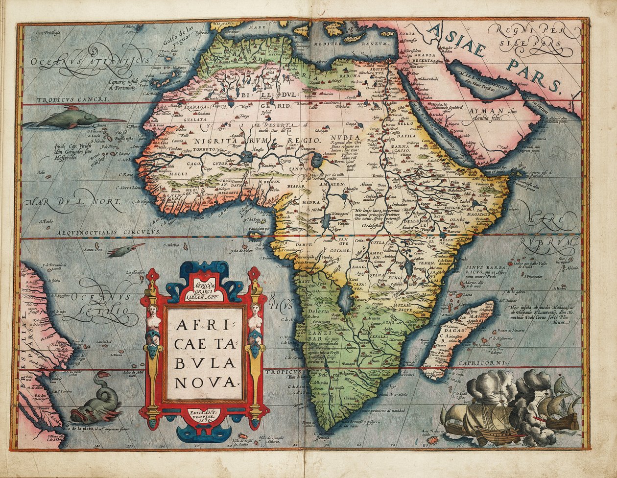 Nowa mapa Afryki autorstwa Abraham Ortelius