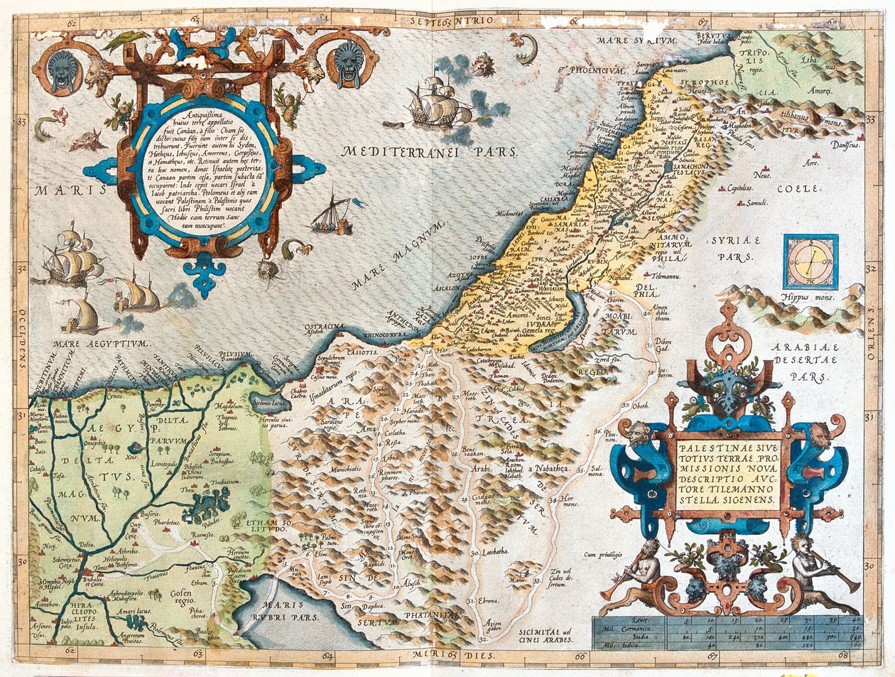 Egipt, Izrael, Liban autorstwa Abraham Ortelius