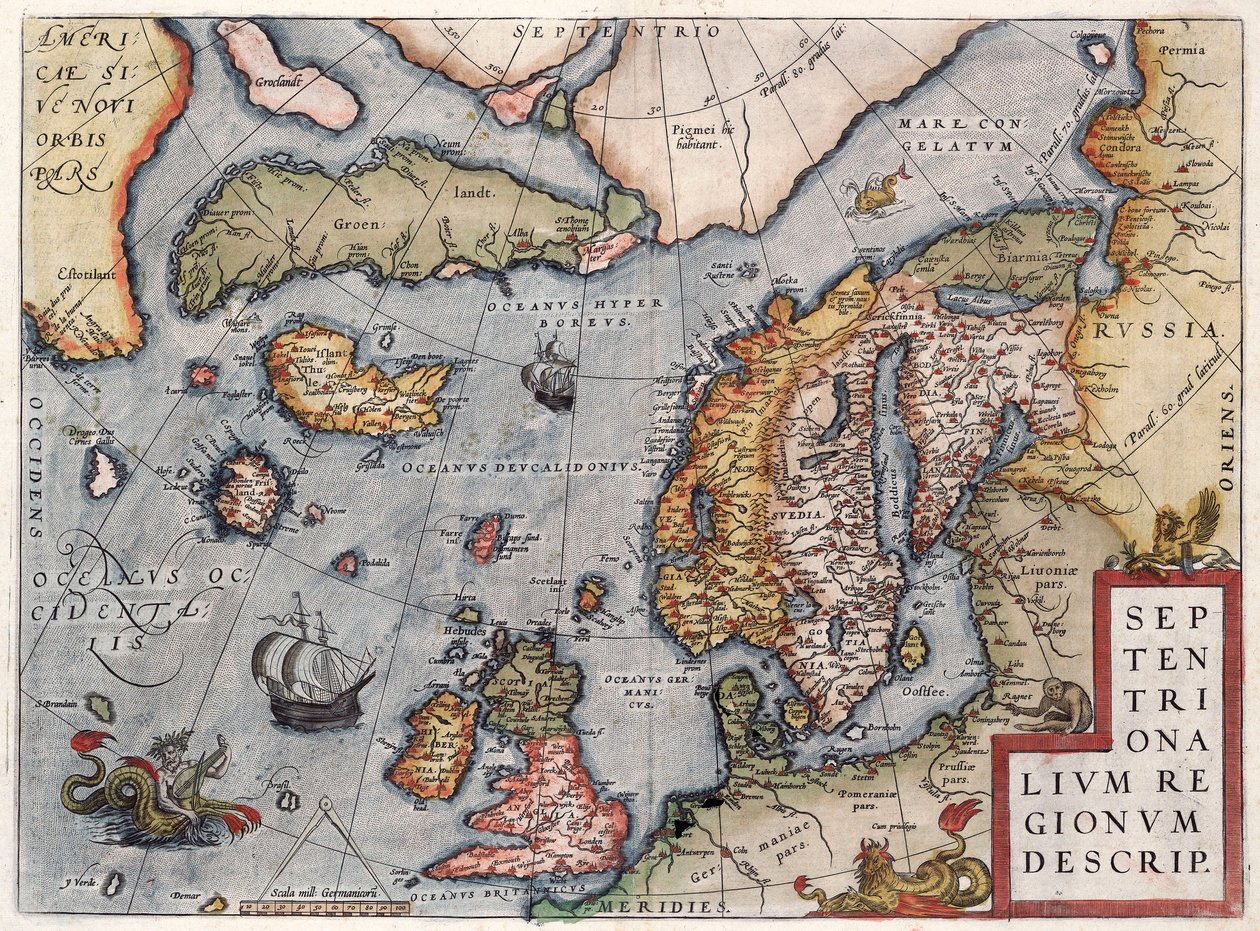 Mapa Europy autorstwa Orteliusa autorstwa Abraham Ortelius