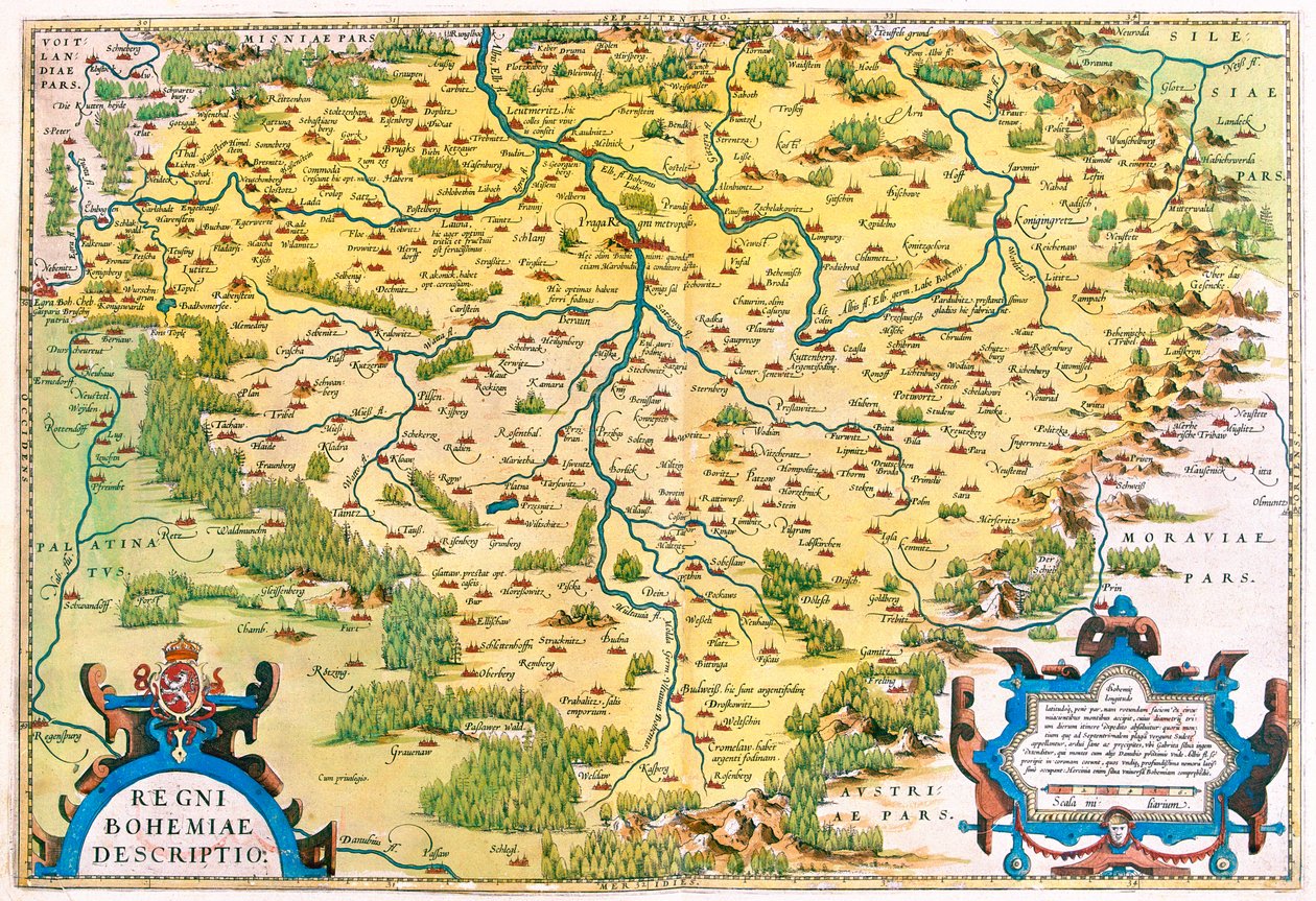 Zachodnie Czechy, Niemcy (kraje związkowe: Bawaria, Saksonia) autorstwa Abraham Ortelius