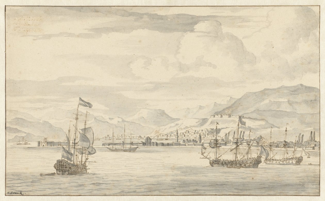 Widok na Smyrnę (Izmir) autorstwa Abraham Storck
