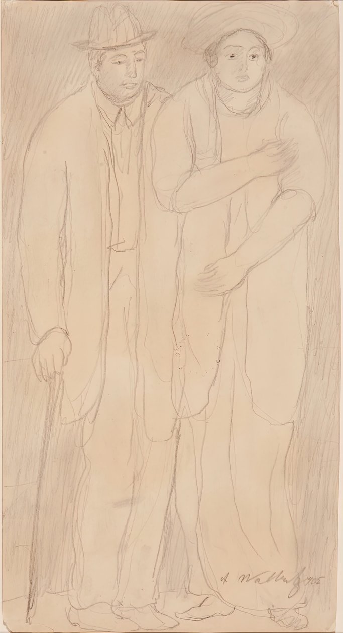 Mężczyzna i kobieta, 1905. autorstwa Abraham Walkowitz