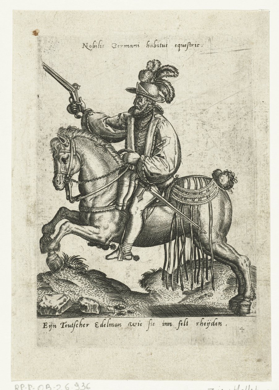 Niemiecki jeździec z pistoletem autorstwa Abraham de Bruyn (attributed to)