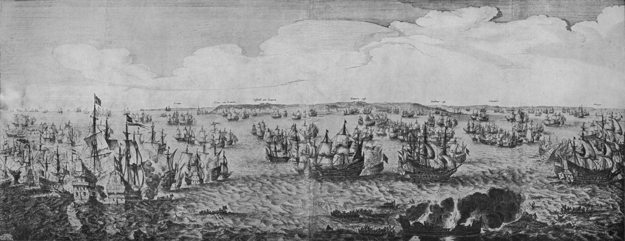 Bitwa w Downs, c1639 autorstwa Abraham de Verwer